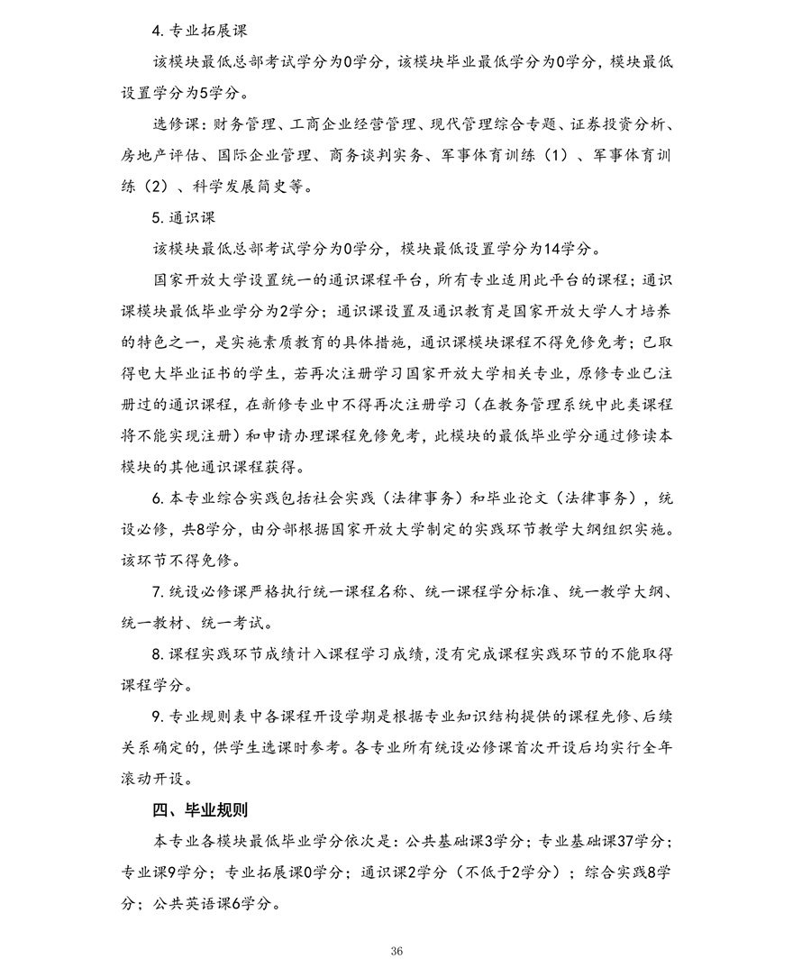 法律事务专业（专科）