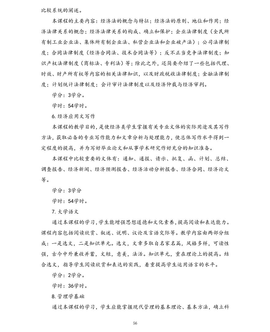 工商企业管理专业（专科）