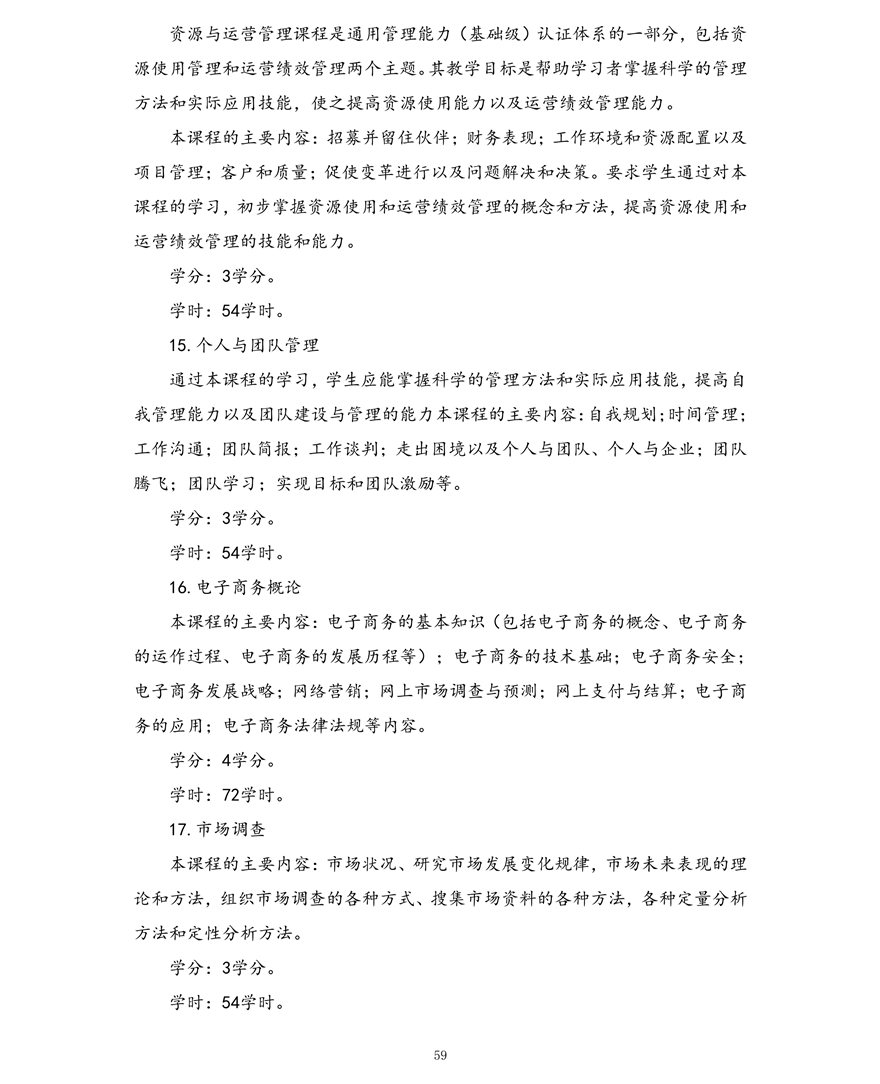 工商企业管理专业（专科）