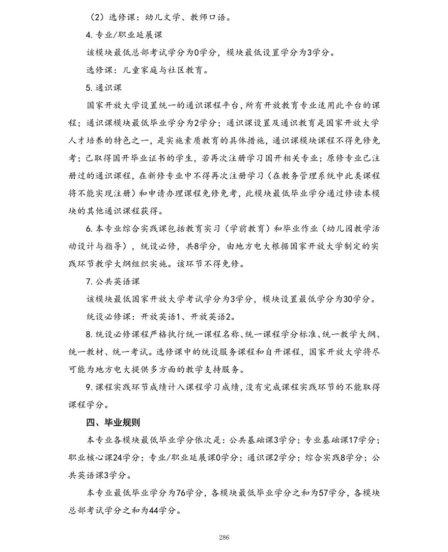 学前教育专业（专科）