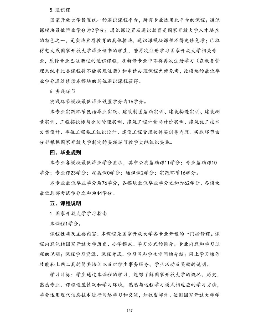 建设工程管理专业（专科）