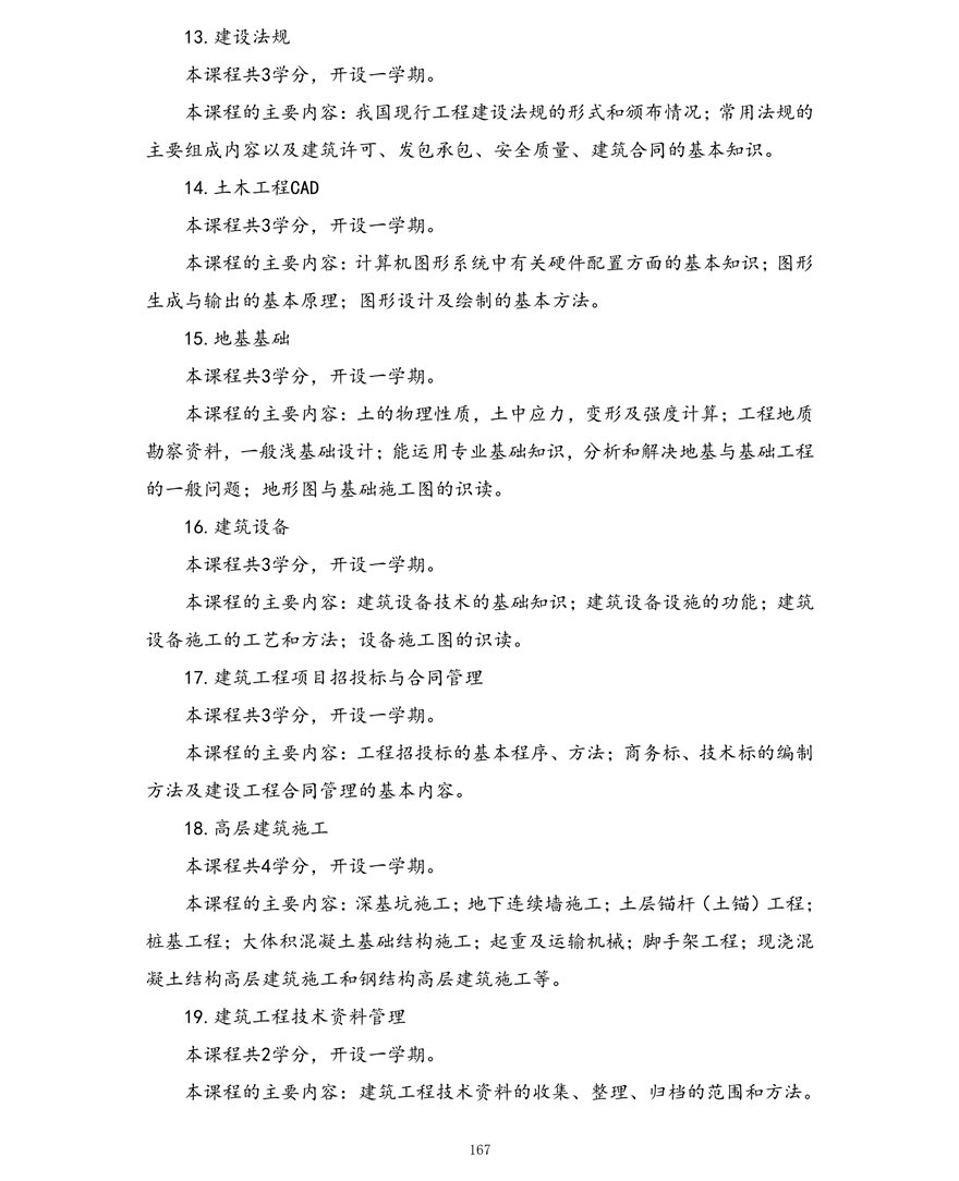 建筑工程技术专业（专科）