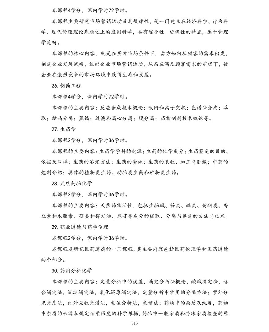 药学专业（专科）