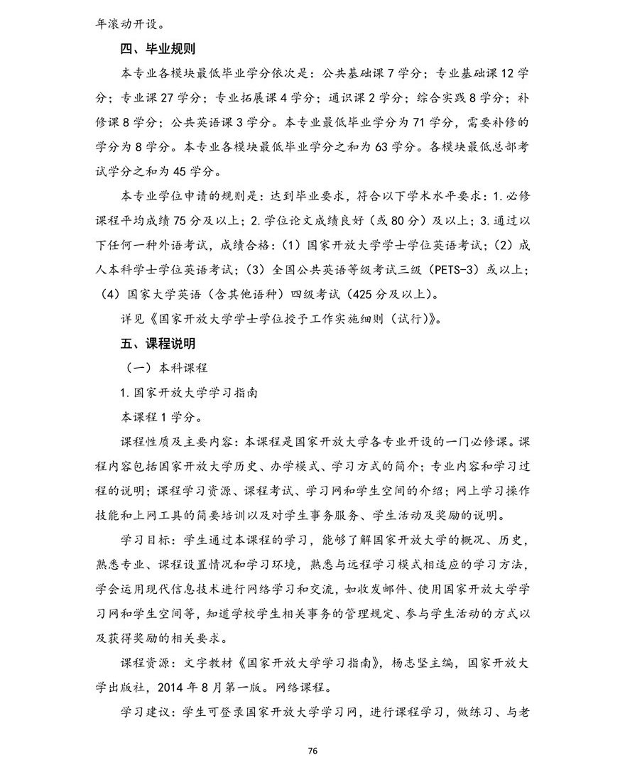 行政管理专业（本科）