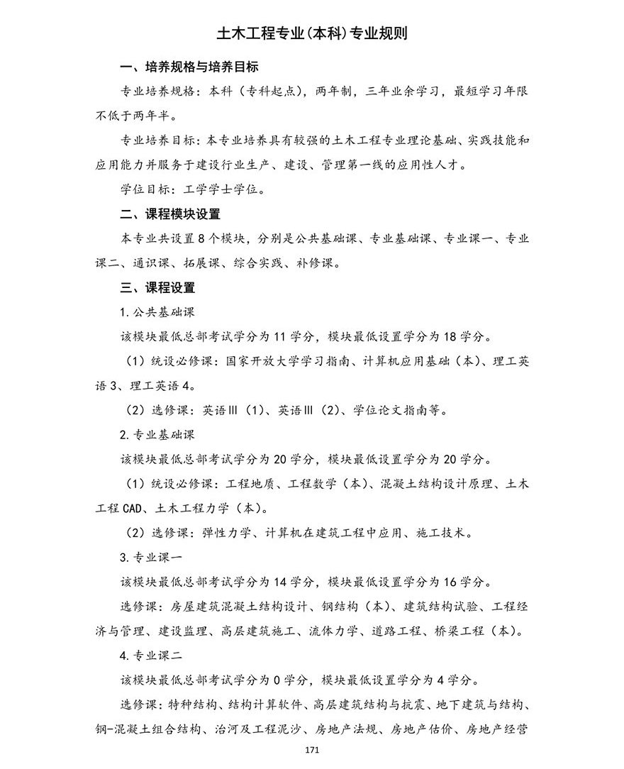 土木工程专业(本科)