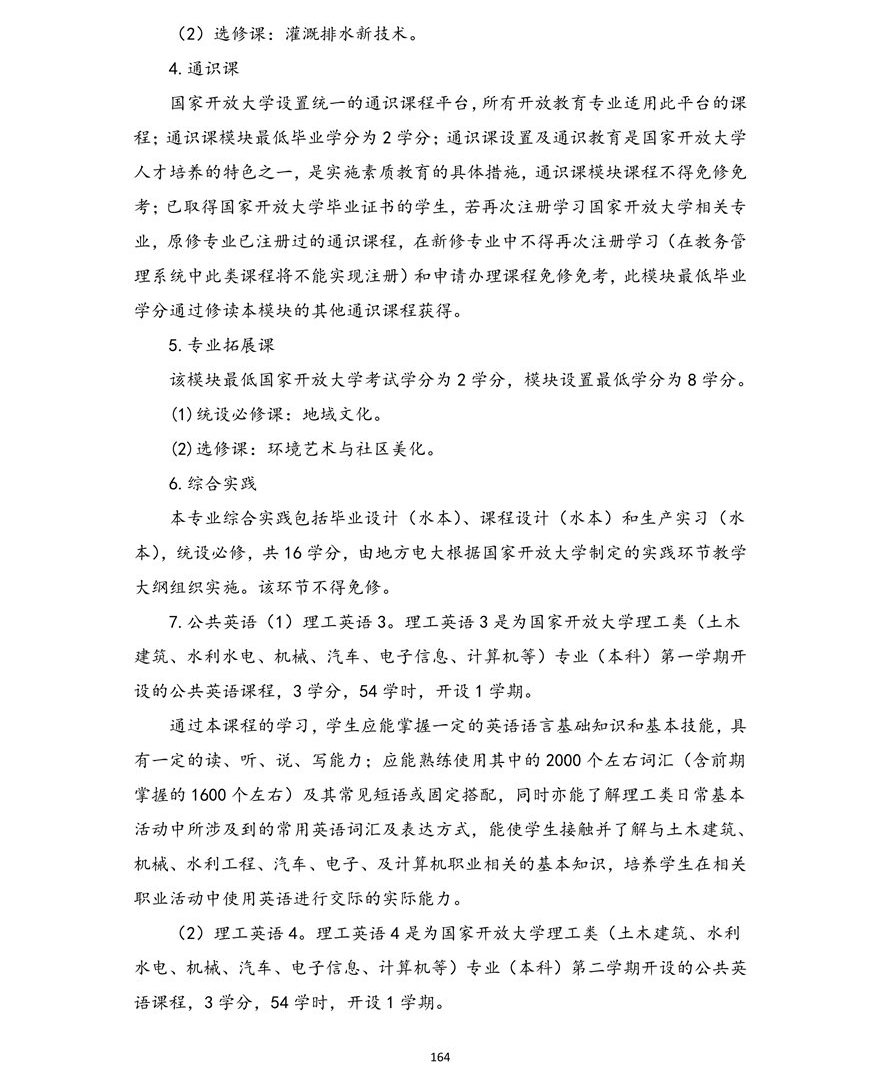 水利水电工程专业（本科）