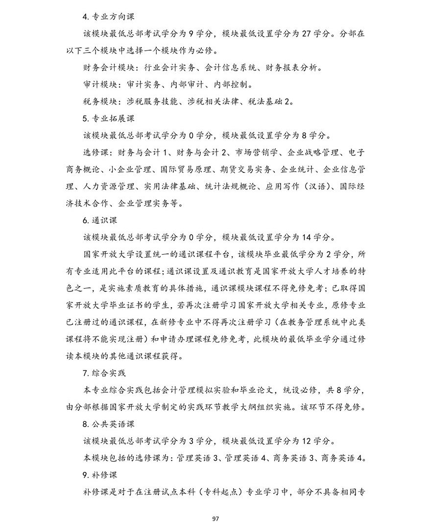 会计学专业（本科）