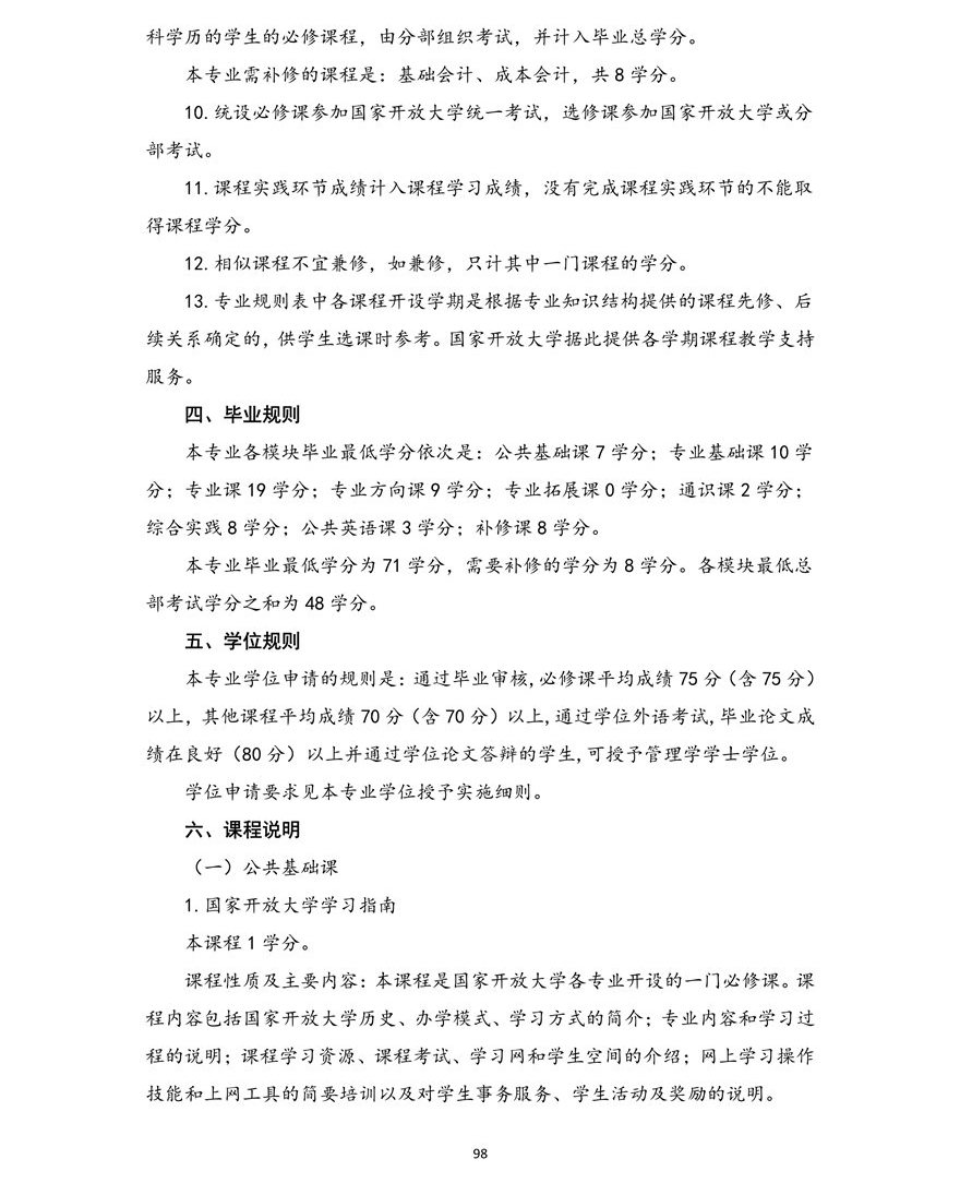 会计学专业（本科）